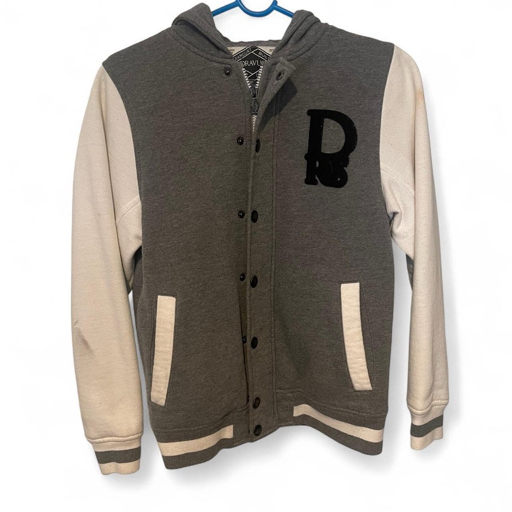 Dravus Letterman Varsity Hooded Jacket Mens M